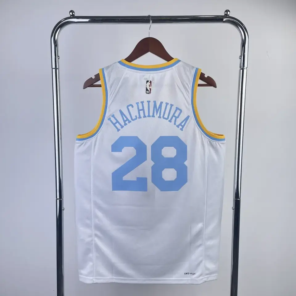 Foto 4 de Personalizado sin cambios ni devoluciones: temporada 23 Los Angeles Lakers retro nº28 Hachimura