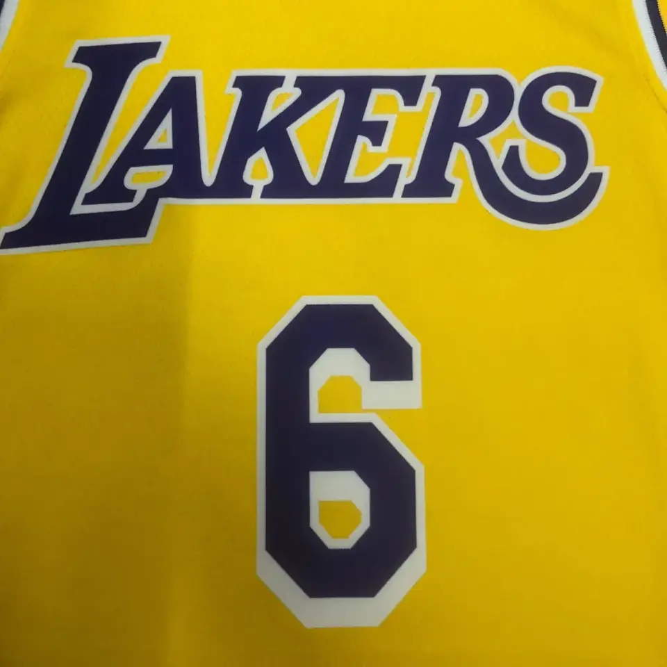 Foto 3 de Temporada 23 Los Angeles Lakers cuello redondo amarillo n.º 6 James