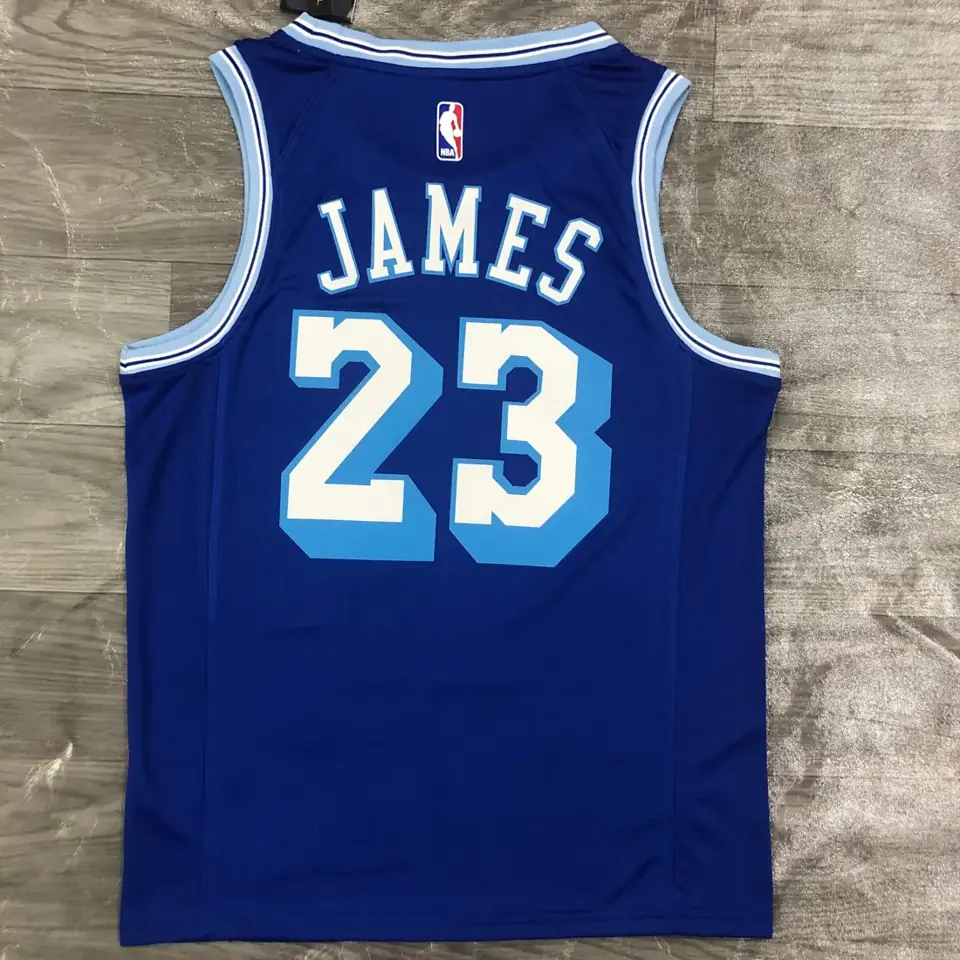 Foto 2 de Temporada 21 Lakers retro azul número 23 James