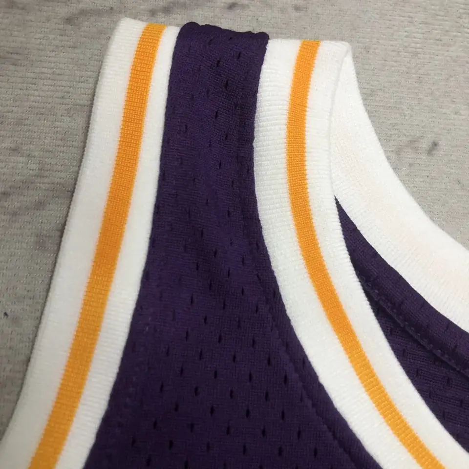 Foto 8 de Camiseta retro MN de termopresión: SW de los Lakers, temporada 98/99, cuello redondo, morada, nº 73 Rodman