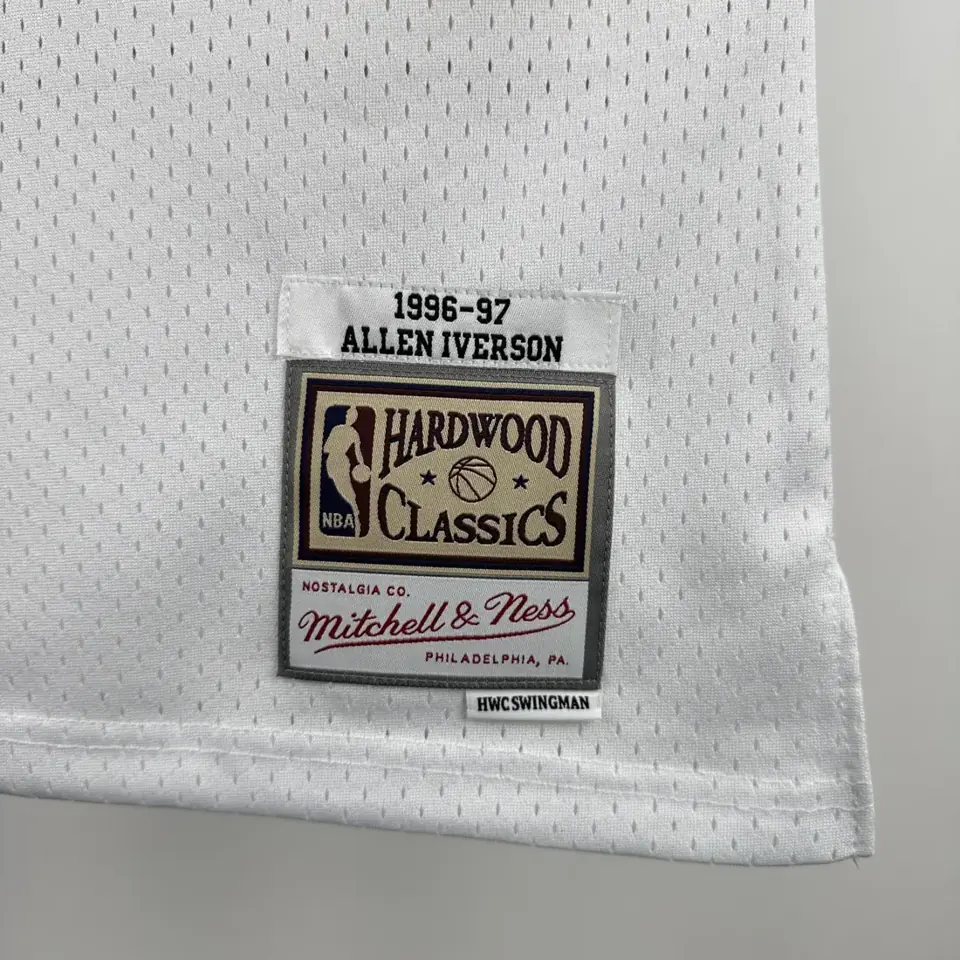 Foto 5 de MN camiseta retro termoimpresa SW: 76ers temporada 96-97 novato retro blanco nº 3 Iverson