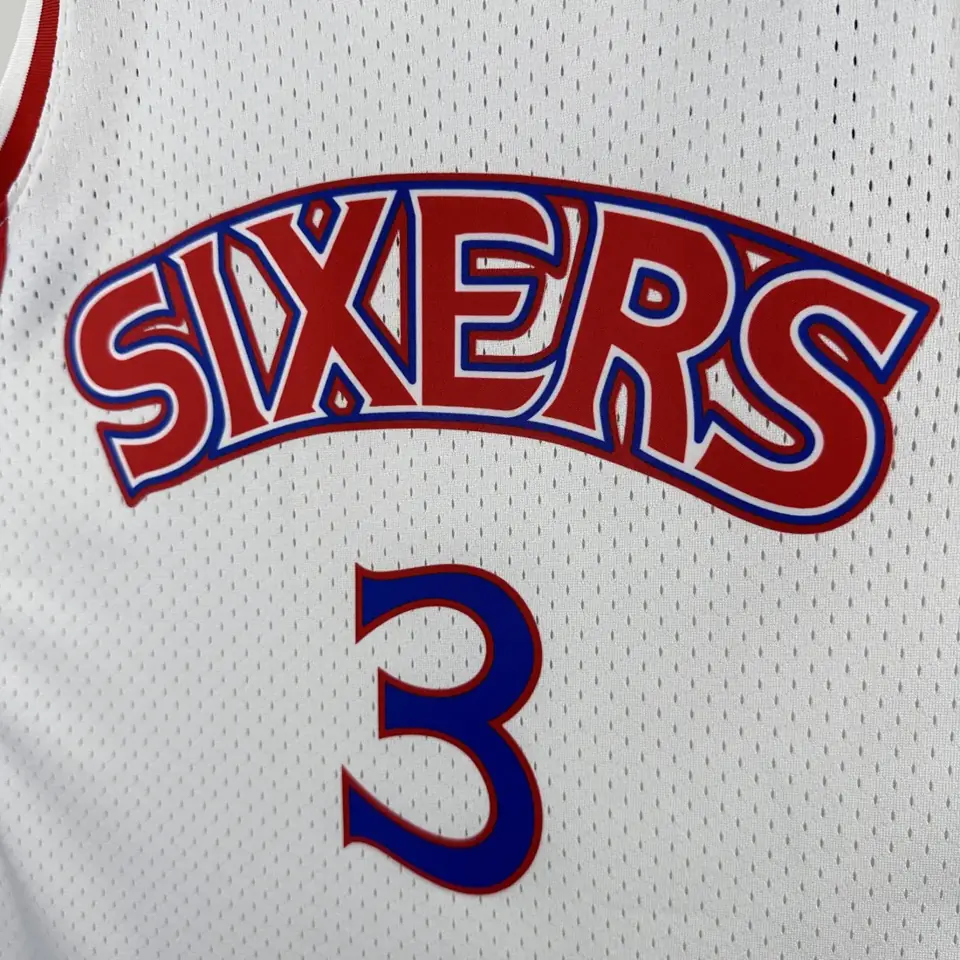 Foto 6 de MN camiseta retro termoimpresa SW: 76ers temporada 96-97 novato retro blanco nº 3 Iverson