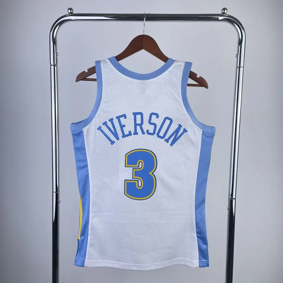 Foto 2 de MN camiseta retro termosellada: SW Denver Nuggets temporada 06/07 blanco n.º 3 Iverson