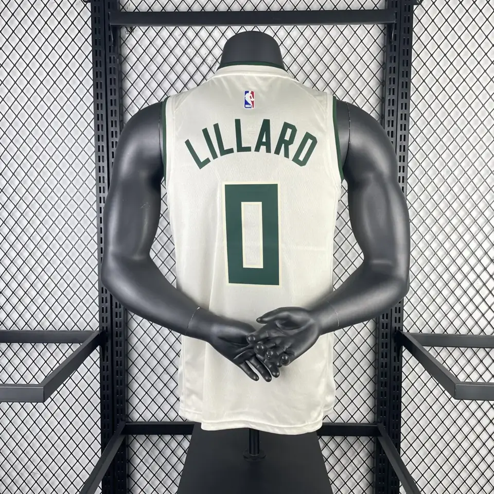 Foto 2 de Temporada 19 Bucks marfil con cabeza de ciervo pequeña número 0 Lillard
