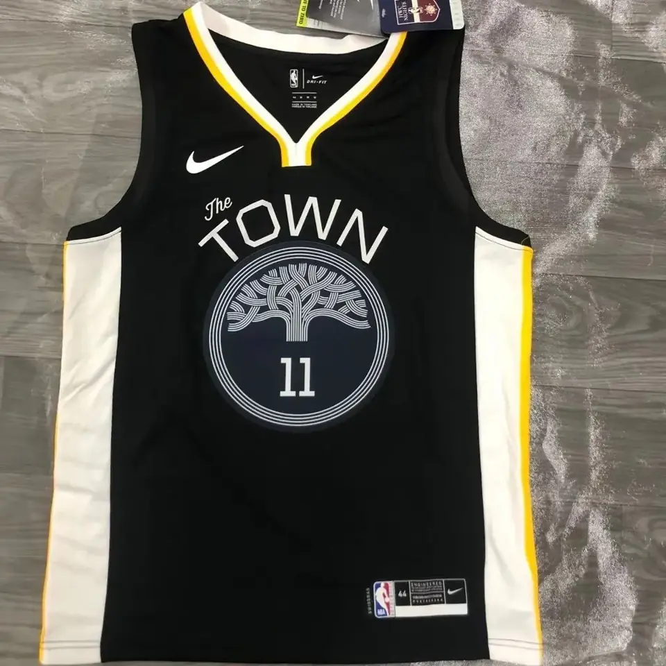 Foto 1 de Temporada 19 Golden State Warriors Edición Ciudad negro cuello en V nº 11 Klay Thompson