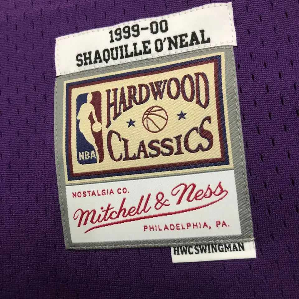 Foto 8 de Camiseta retro termosellada MN: SW de los Lakers temporada 19/00, cuello en V, morado, número 34 O'Neal