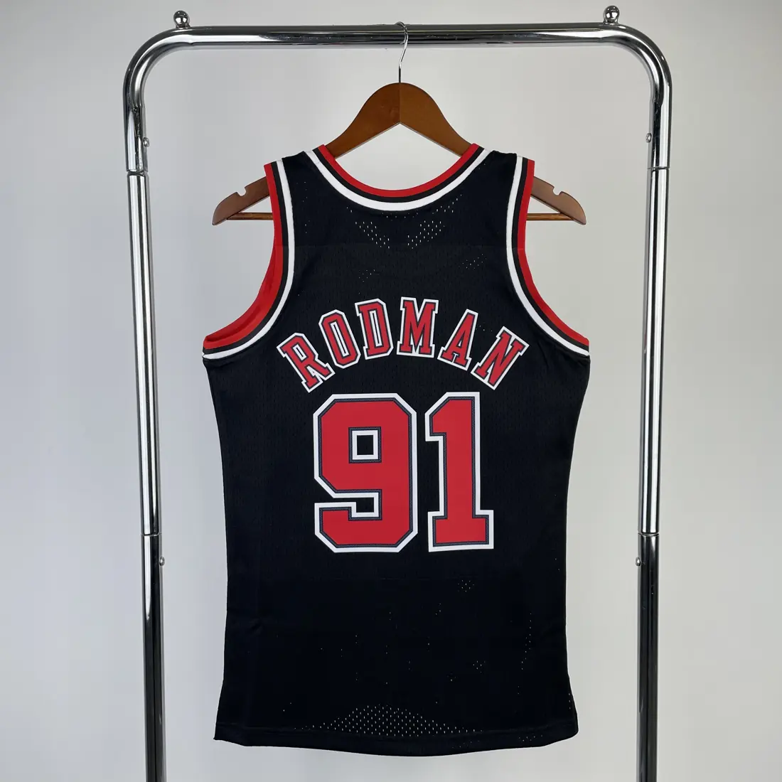 Foto 2 de MN camiseta retro termoimpresa: SW Chicago Bulls temporada 98 color negro nº91 Rodman