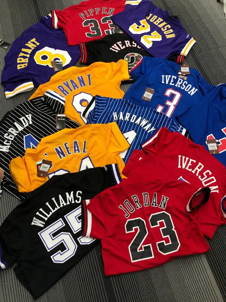 Foto 2 de Mitchellness 76ers de Filadelfia negro número 3 Iverson camiseta retro de malla de manga corta