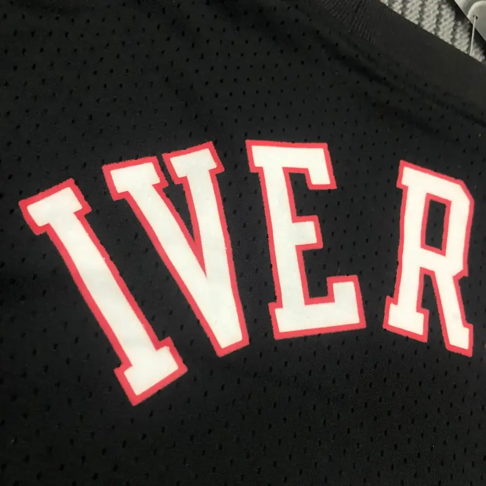 Foto 6 de Mitchellness 76ers de Filadelfia negro número 3 Iverson camiseta retro de malla de manga corta