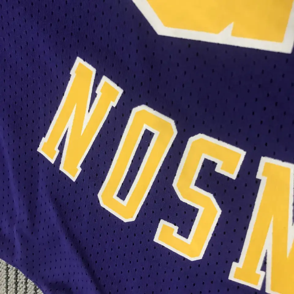 Foto 3 de Mitchellness Lakers de Los Ángeles morado número 32 Johnson camiseta retro de malla de manga corta