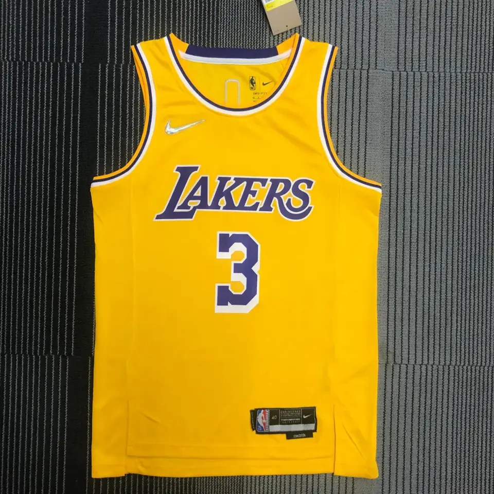 Foto 1 de 75º aniversario Lakers de Los Ángeles amarillo número 3 Anthony Davis