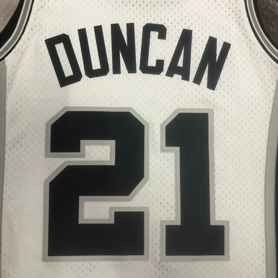 Foto 6 de MN camiseta retro termosellada: SW San Antonio Spurs temporada 1998/99 blanco n.º 21 Duncan