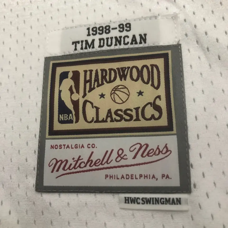 Foto 8 de MN camiseta retro termosellada: SW San Antonio Spurs temporada 1998/99 blanco n.º 21 Duncan