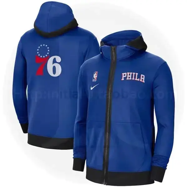 Foto 3 de Producto auténtico de tienda oficial internacional: chaqueta de calentamiento versión de jugador GI de los 76ers de Filadelfia