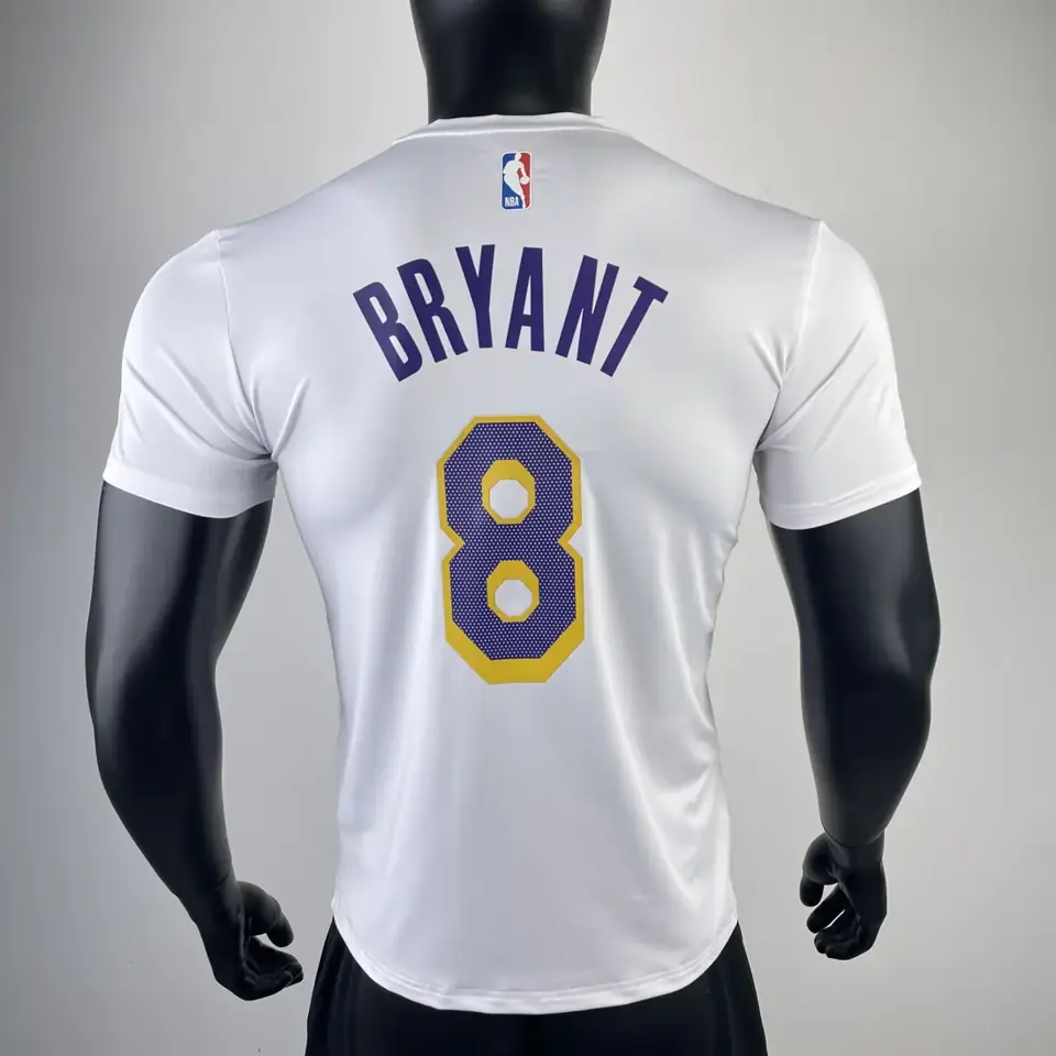 Foto 3 de Los Angeles Lakers blanco número 8 camiseta de manga corta de secado rápido