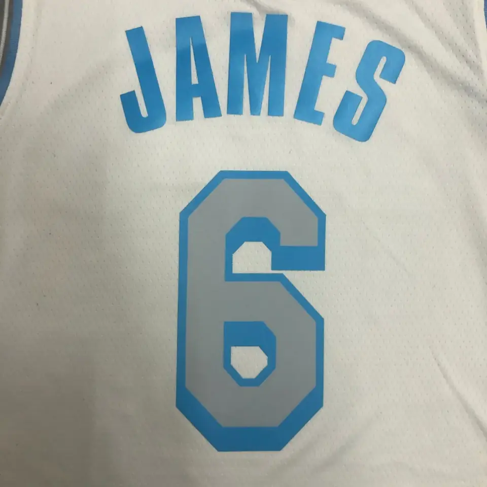Foto 8 de Temporada 21 Lakers retro blanco número 6 James