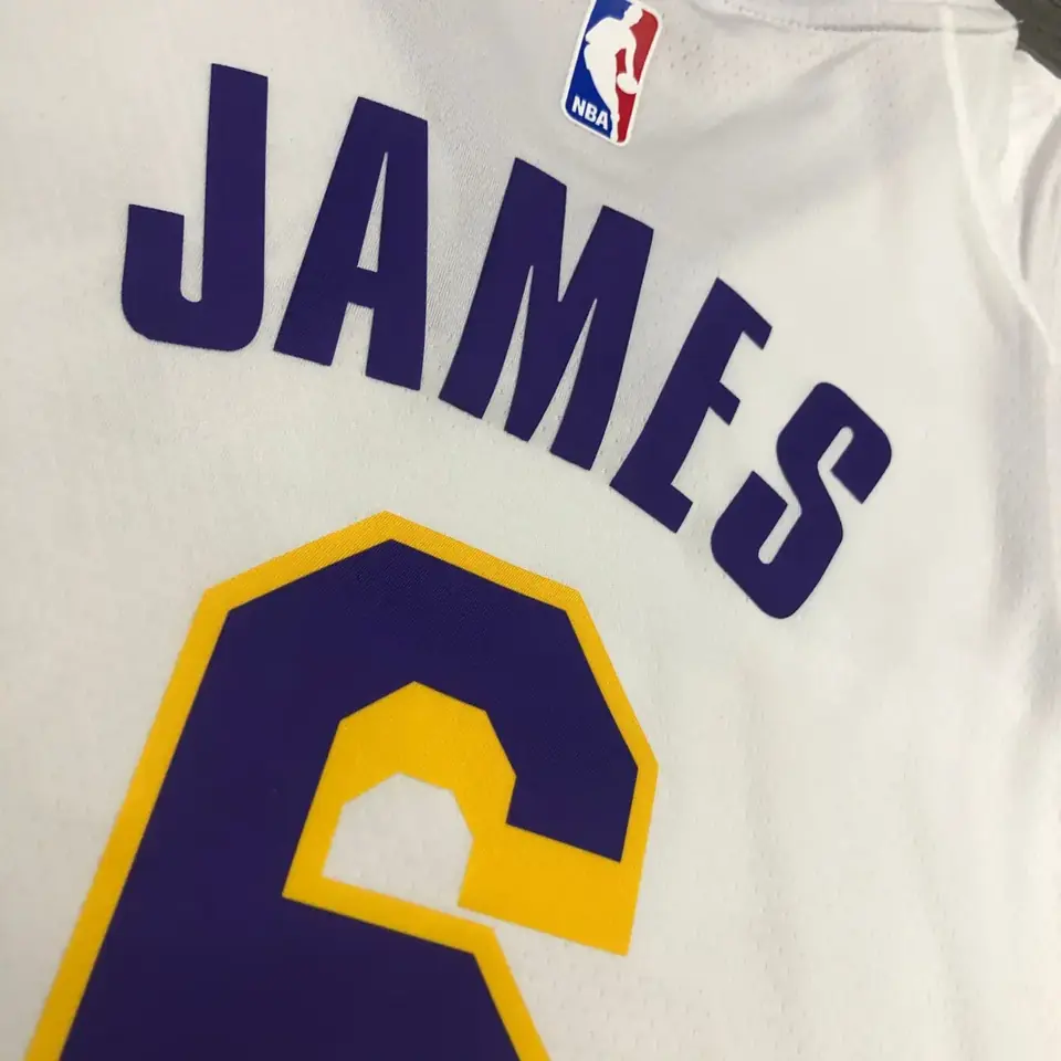 Foto 5 de Lakers de Los Ángeles blanco cuello en V n.º 6 LeBron James
