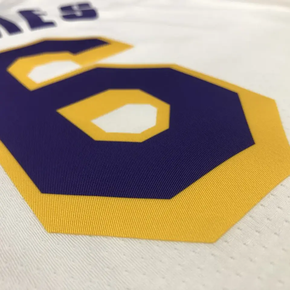Foto 6 de Lakers de Los Ángeles blanco cuello en V n.º 6 LeBron James