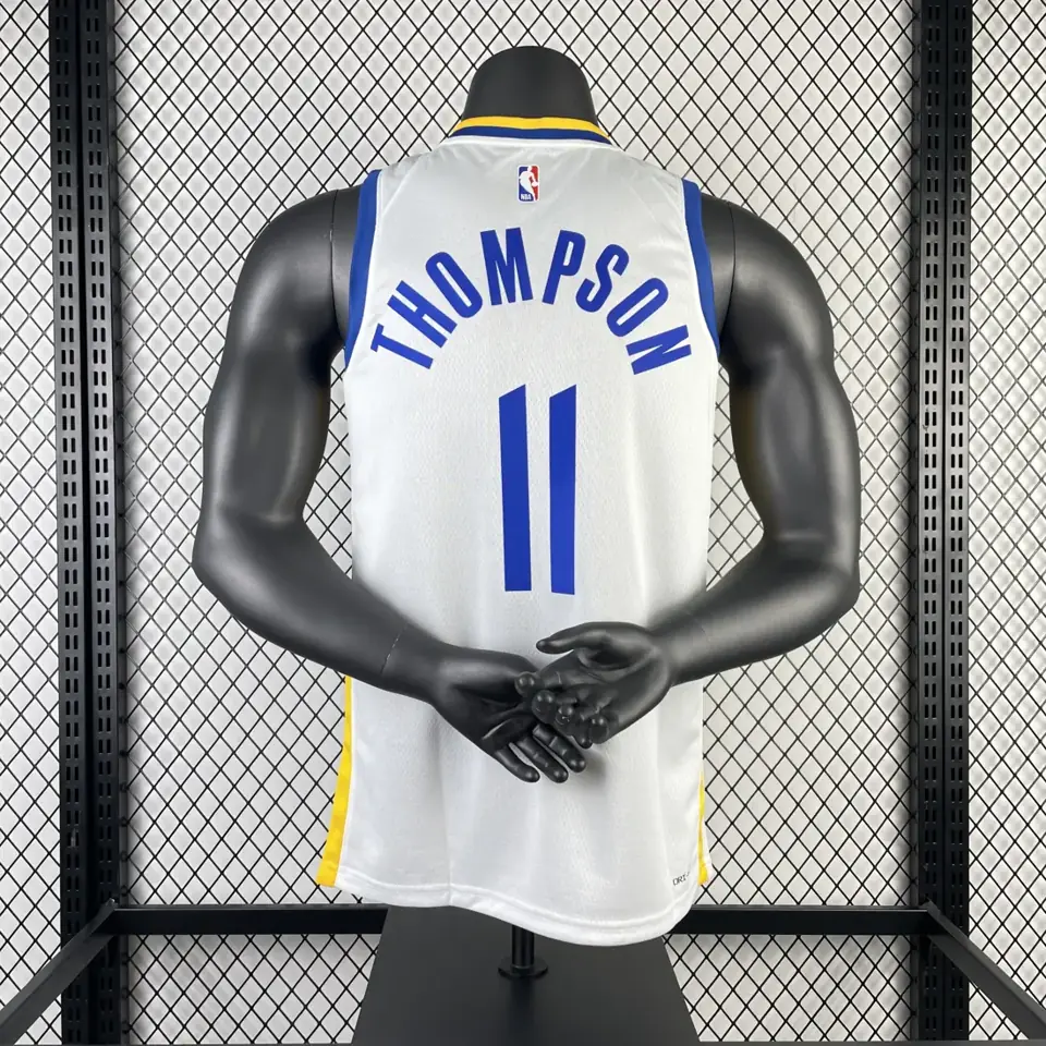 Foto 2 de Temporada 23 Warriors cuello en V blanco número 11 Thompson