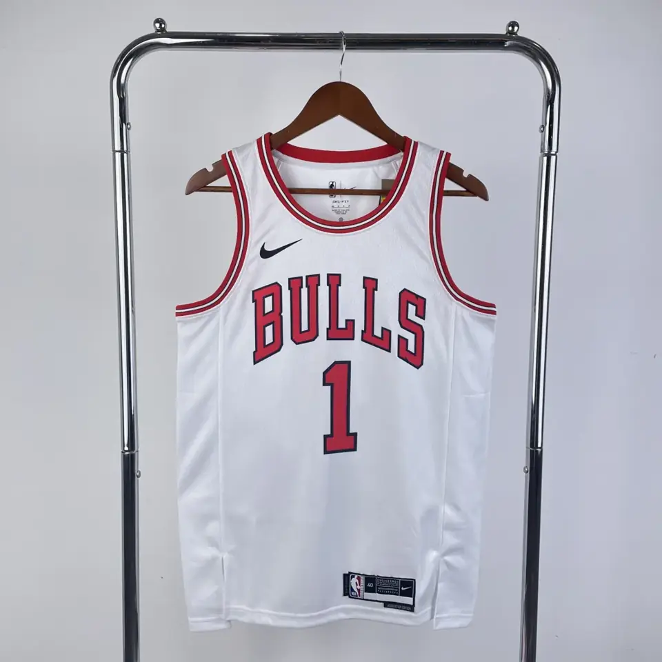 Foto 1 de Temporada 23 Chicago Bulls blanco n.º 1 Rose