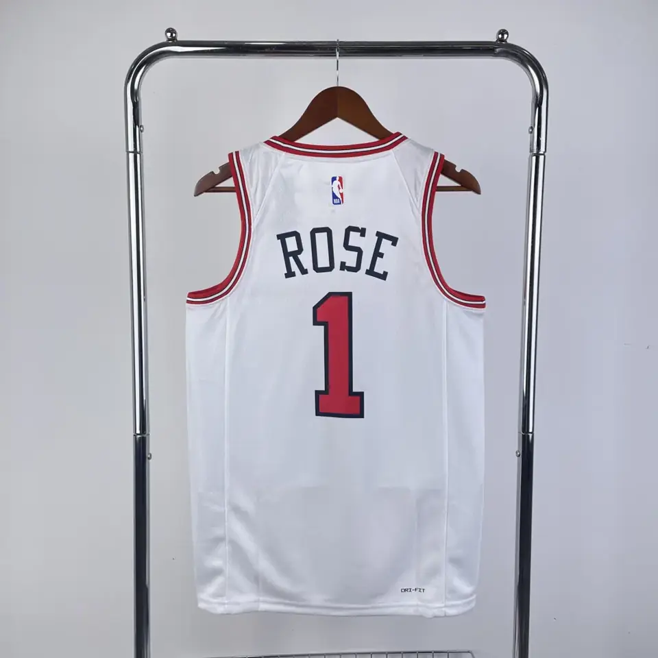 Foto 2 de Temporada 23 Chicago Bulls blanco n.º 1 Rose