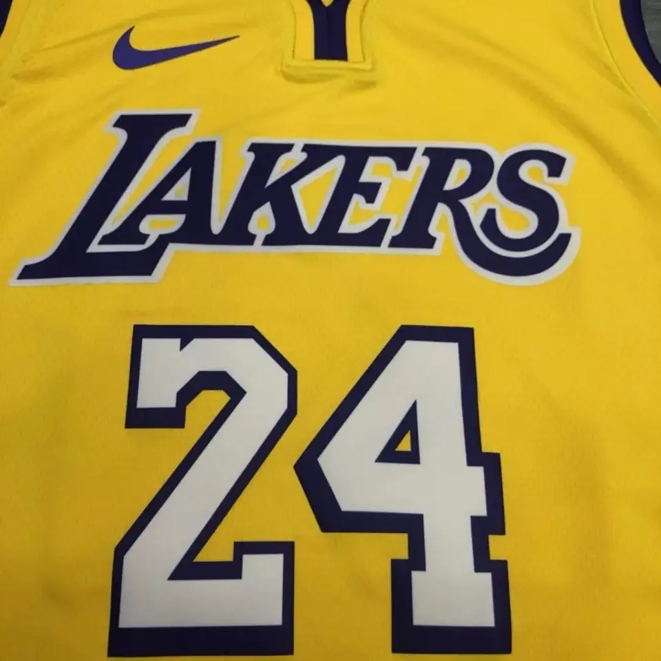 Foto 7 de Los Angeles Lakers amarillo cuello en V nº 24 Kobe