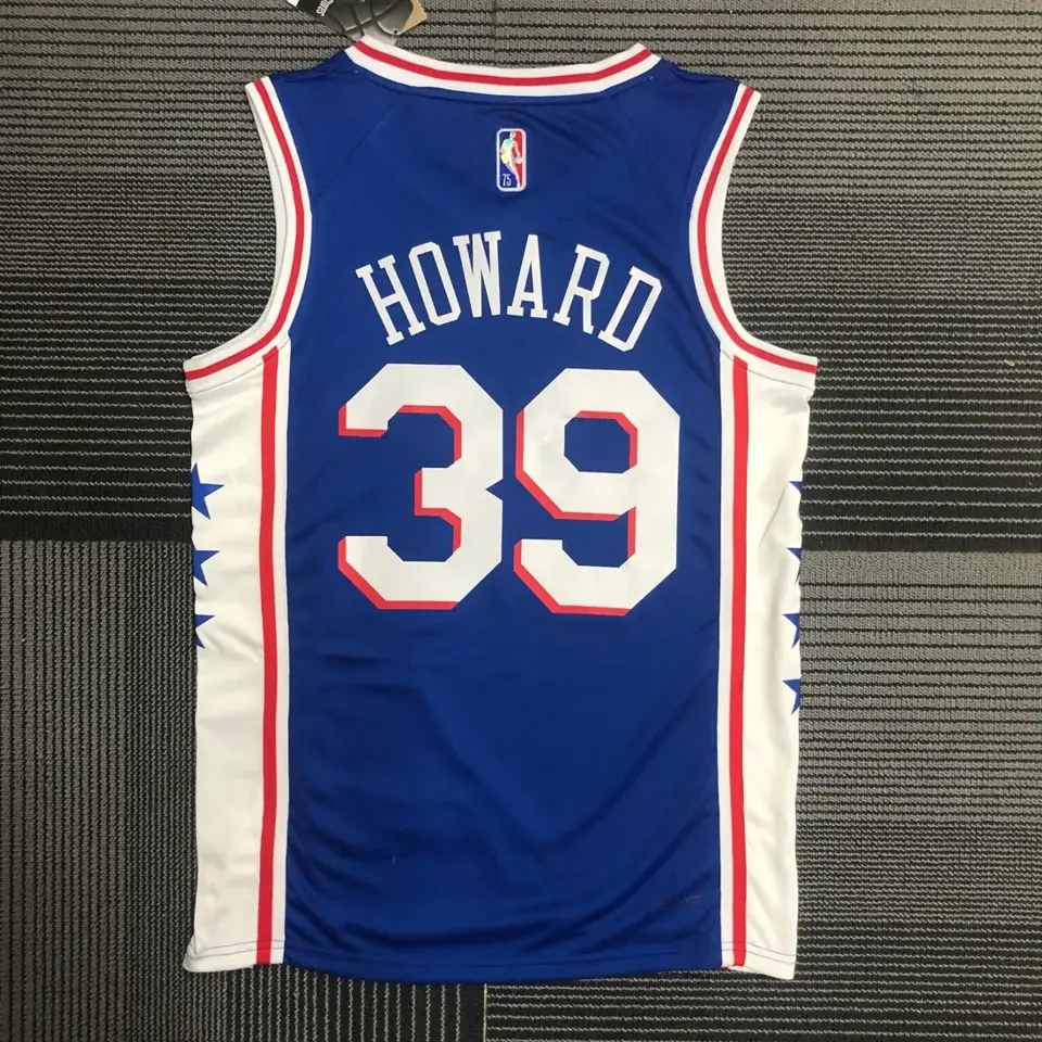 Foto 2 de 75.º aniversario Philadelphia 76ers azul de cuello en V n.º 39 Dwight Howard