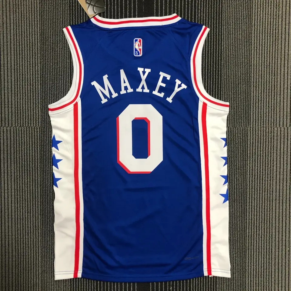 Foto 2 de 75.º aniversario 76ers azul número 0 Maxey