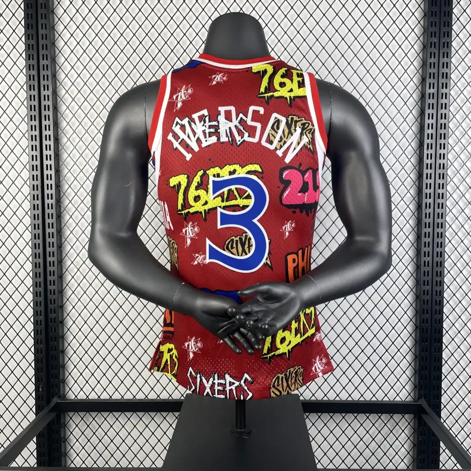 Foto 2 de Camiseta retro termoimpresa MN: SW 76ers temporada 96/97 grafiti número 3 Iverson