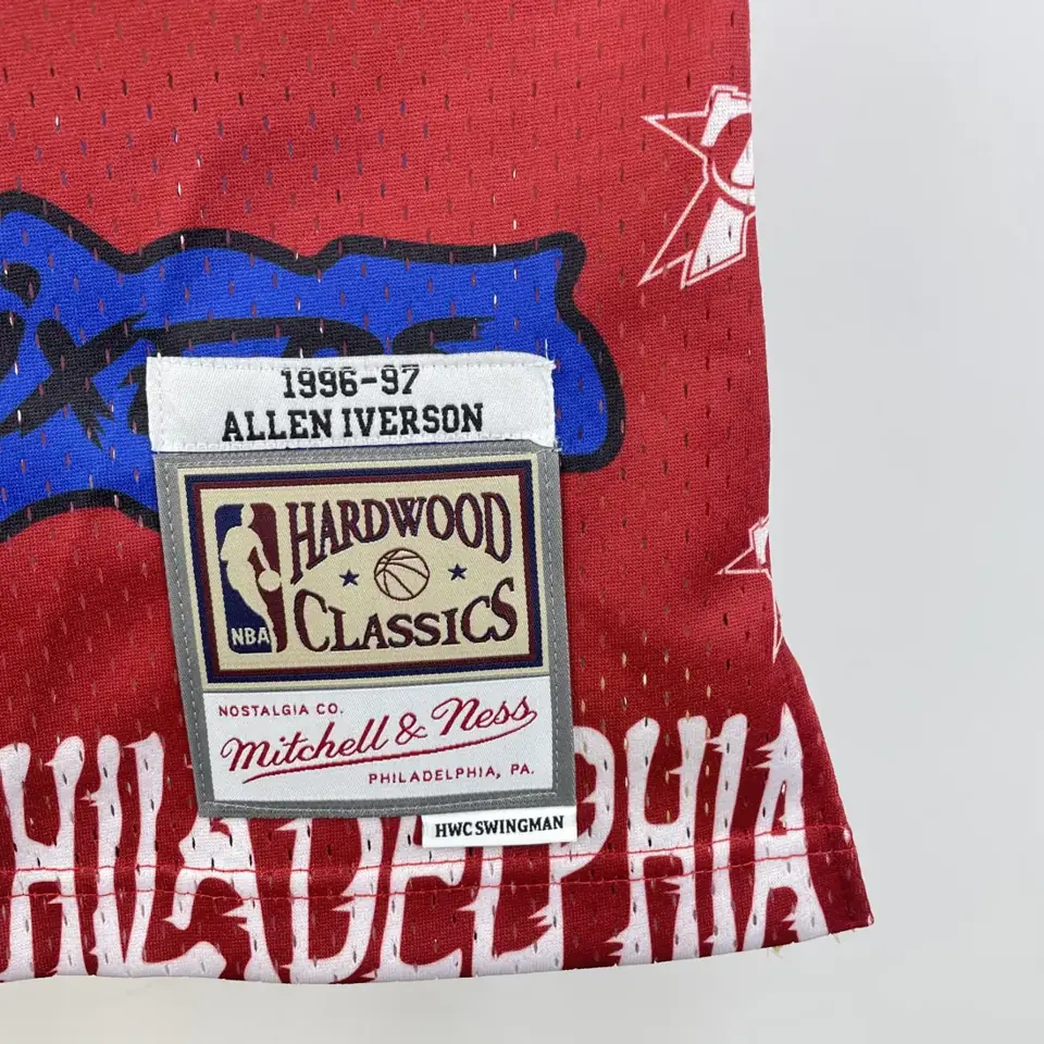 Foto 4 de Camiseta retro termoimpresa MN: SW 76ers temporada 96/97 grafiti número 3 Iverson