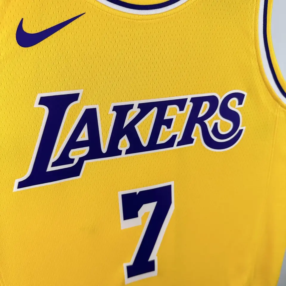 Foto 2 de Temporada 23 Lakers de Los Ángeles cuello redondo amarillo número 7 Anthony