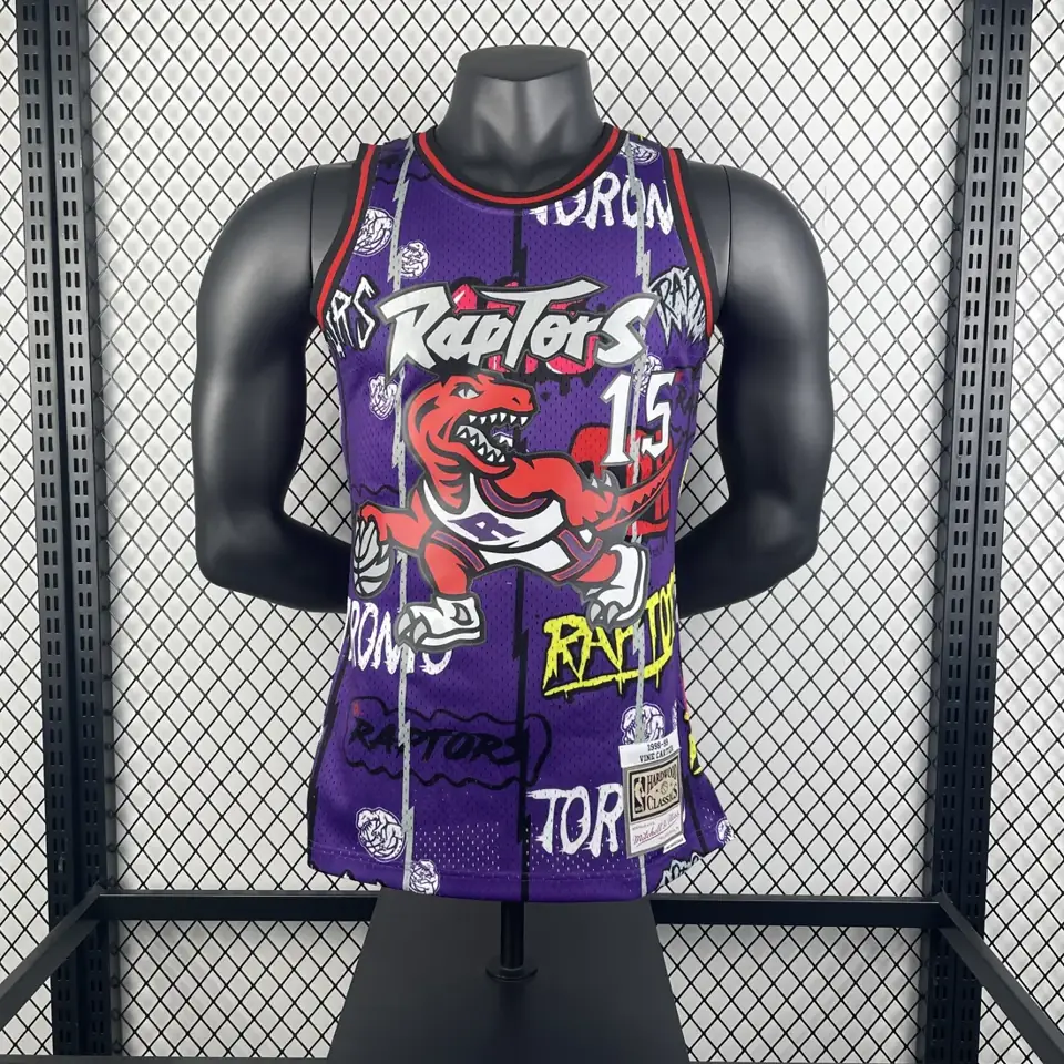 Foto 3 de Camiseta retro termosellada MN: SW Raptors Temporada 98/99 Grafiti Número 15 Carter
