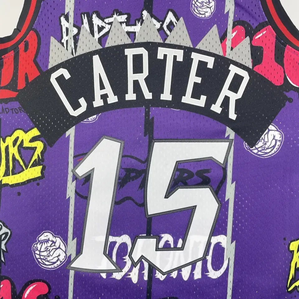 Foto 4 de Camiseta retro termosellada MN: SW Raptors Temporada 98/99 Grafiti Número 15 Carter
