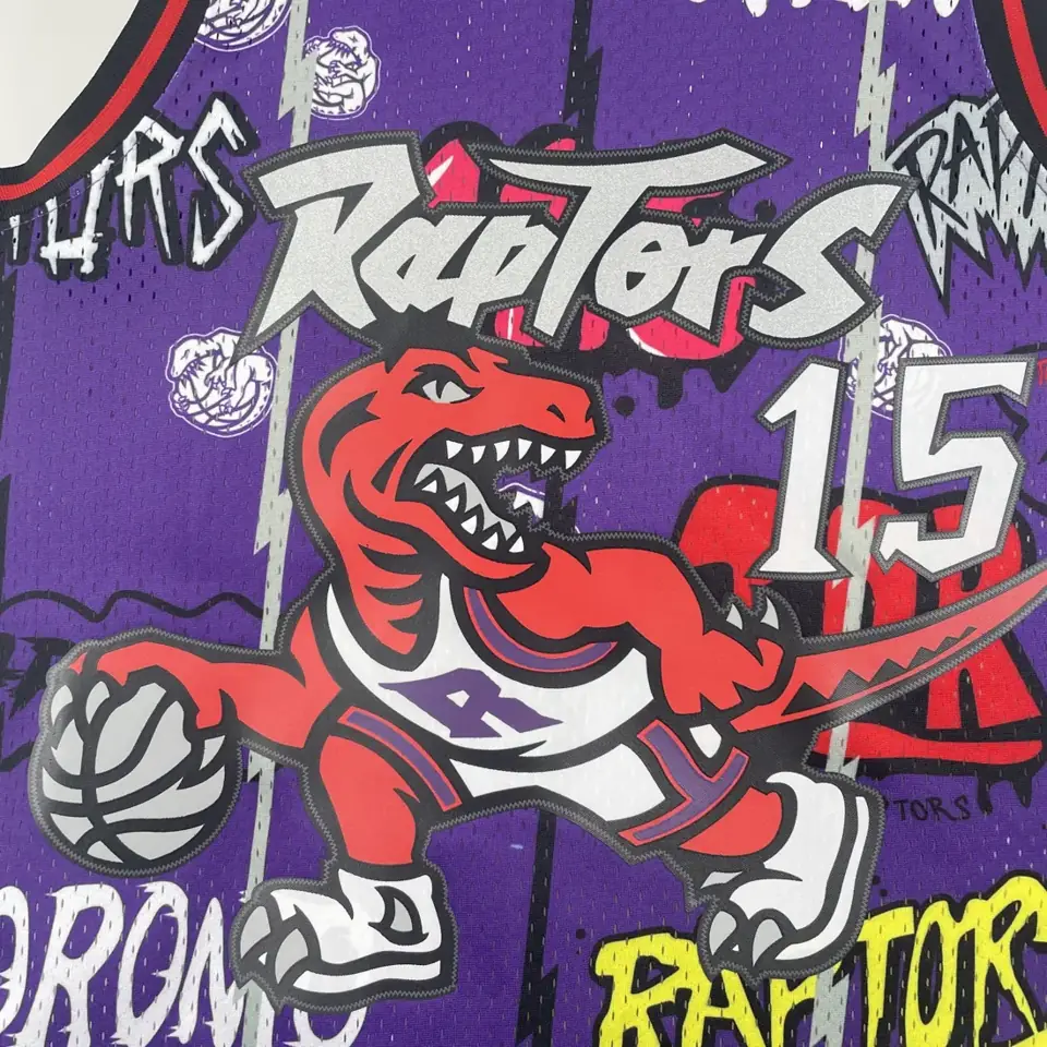 Foto 5 de Camiseta retro termosellada MN: SW Raptors Temporada 98/99 Grafiti Número 15 Carter