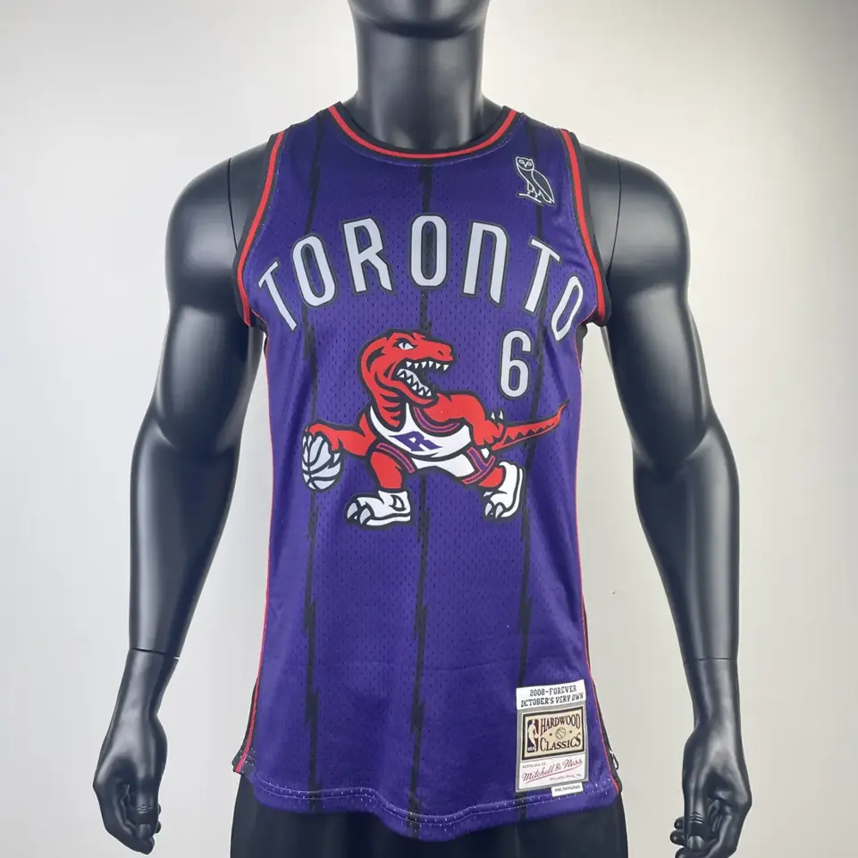Foto 3 de Camiseta retro termoimpresa versión aficionado MN: Toronto Raptors morado nº6