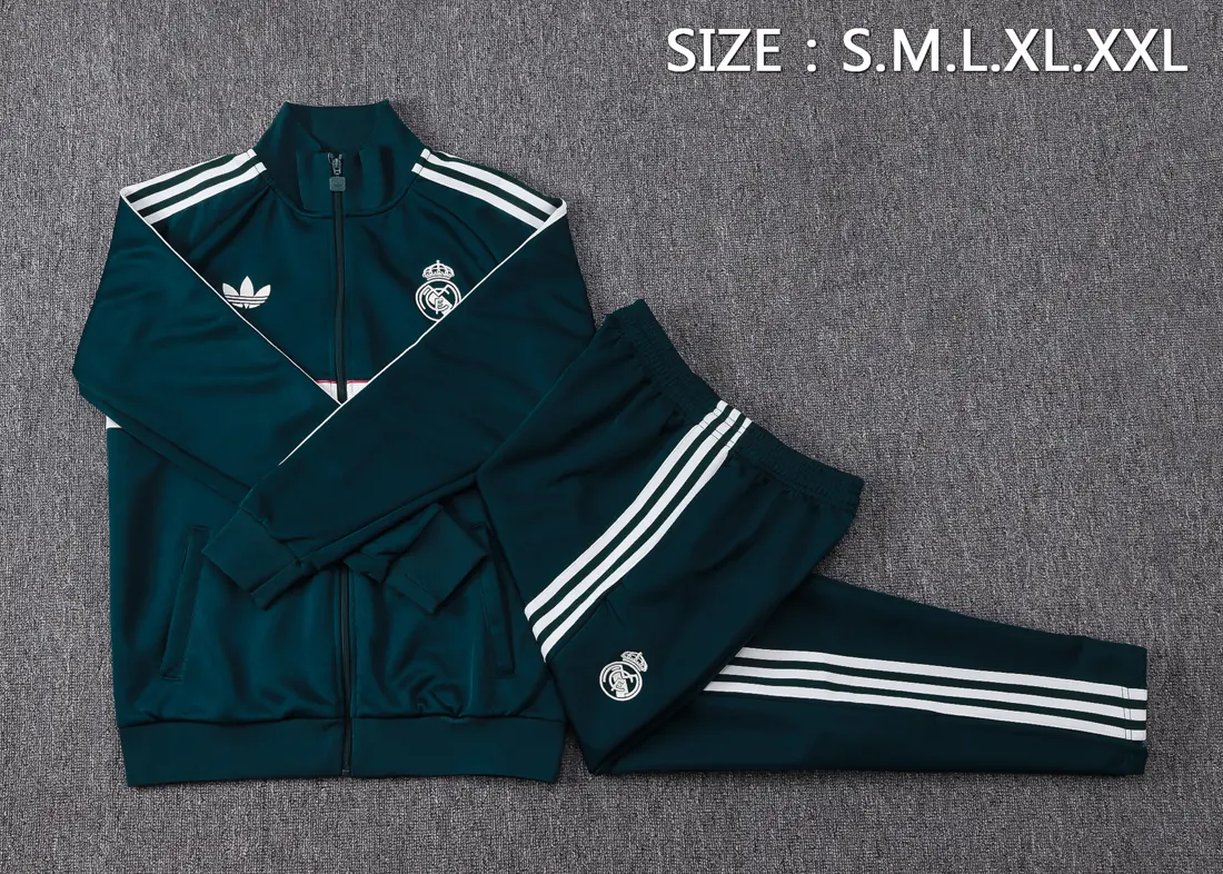 Foto 2 de A26095# 26/27 cremallera larga Real Madrid verde oscuro (con beige) Real Madrid