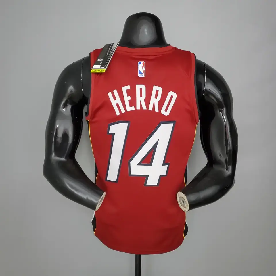 Foto 2 de Temporada 21 Heat tema Jordan cuello en V granate número 14 Herro