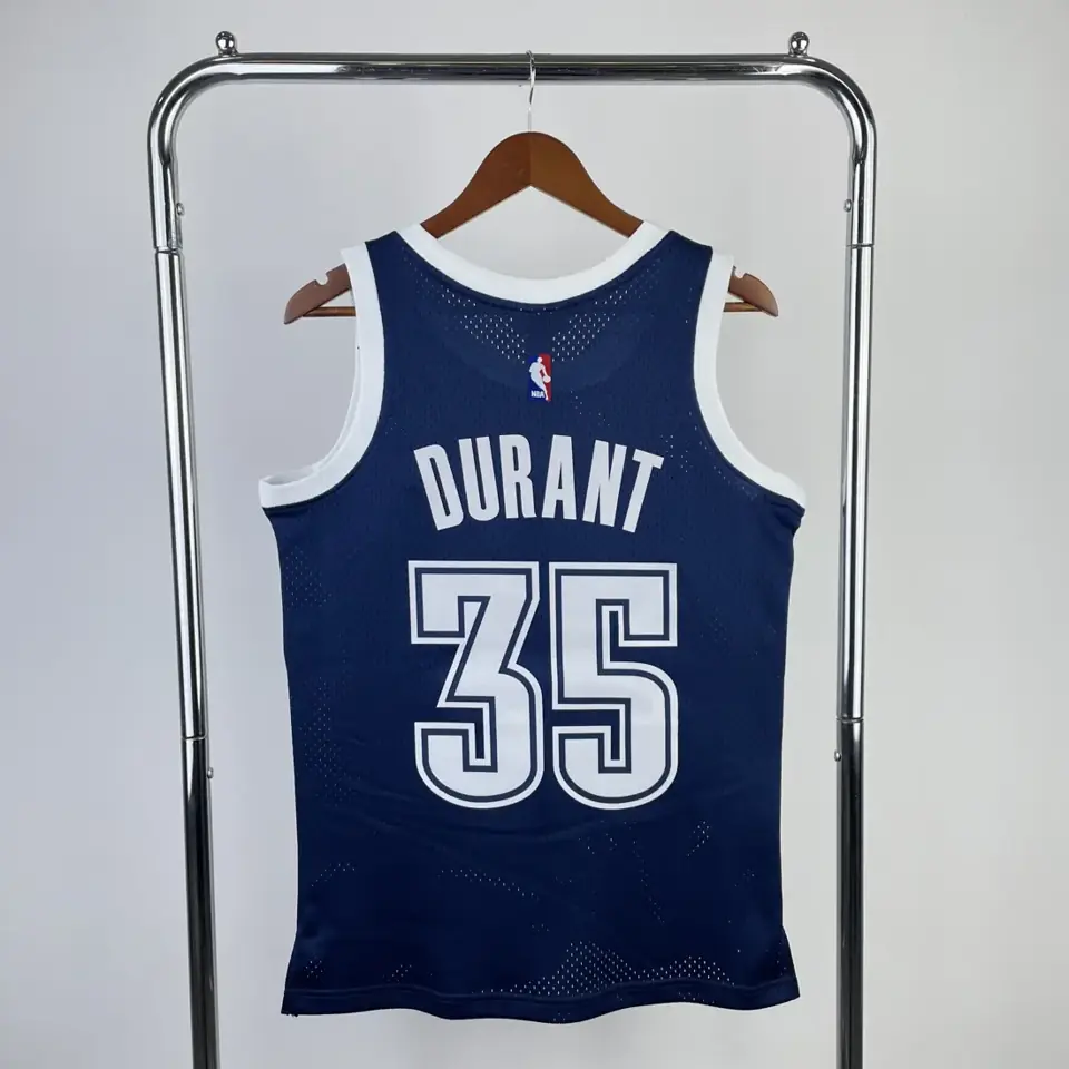 Foto 2 de Camiseta retro MN de estampado térmico: Thunder Swingman temporada 2015/16 azul marino n.º 35 Durant
