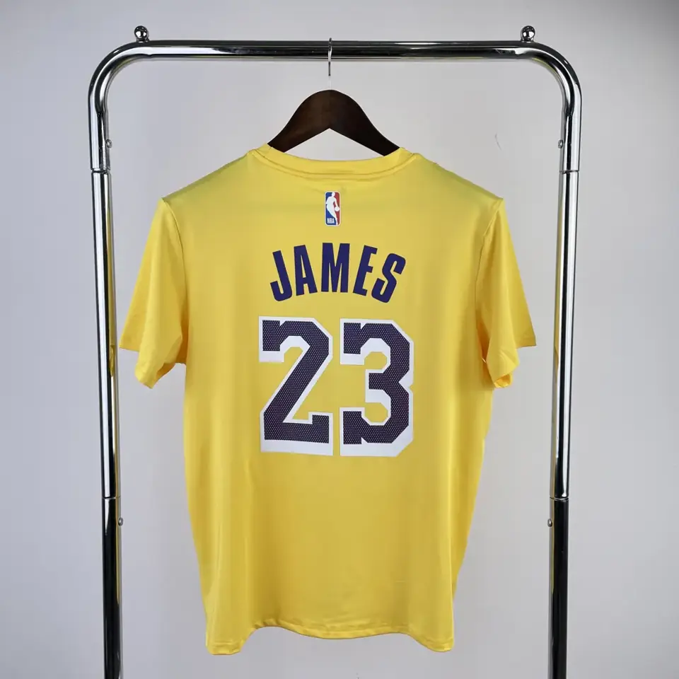Foto 5 de Los Angeles Lakers amarillo número 23 camiseta de manga corta de secado rápido