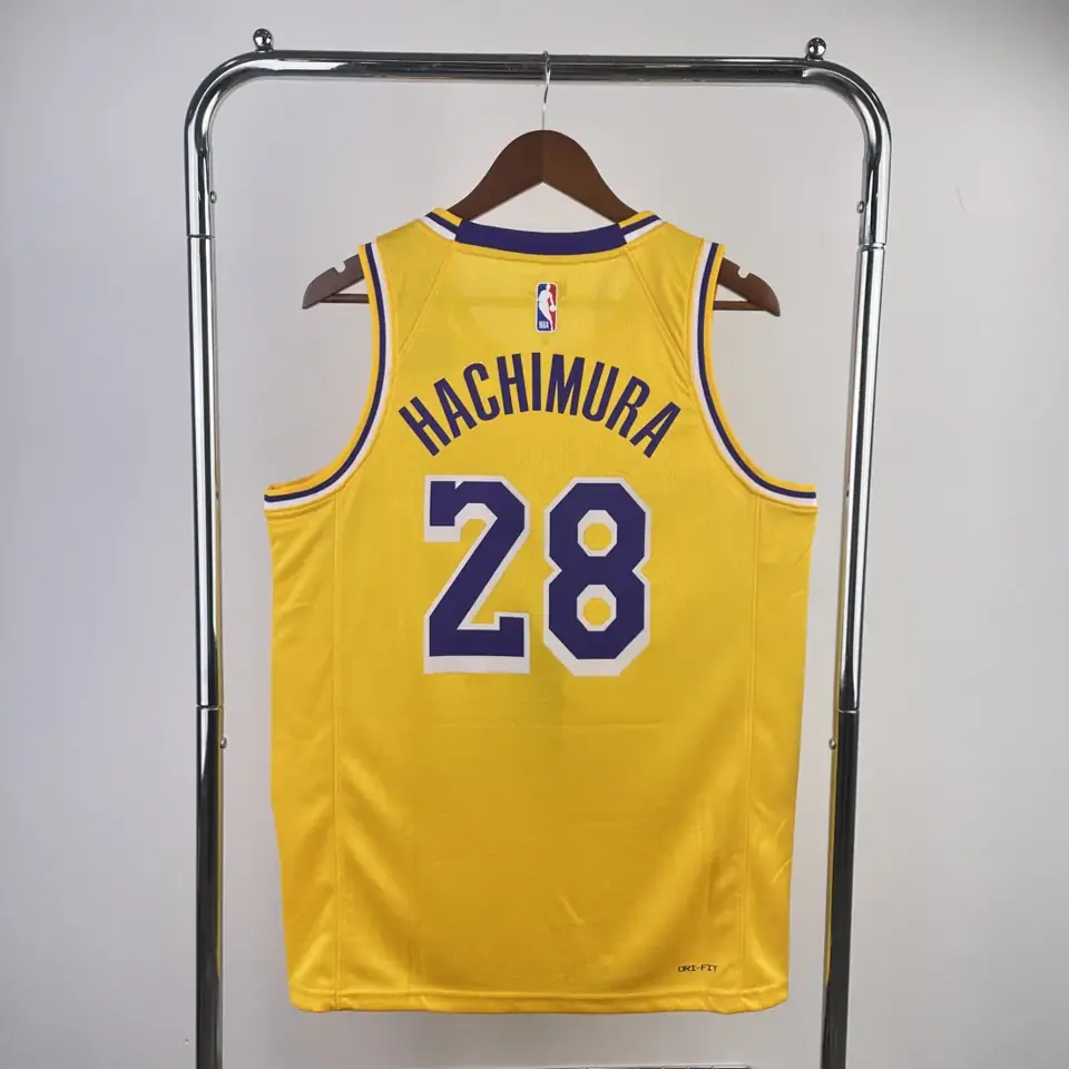 Foto 4 de Personalizado sin cambios ni devoluciones: temporada 23 Los Angeles Lakers amarillo nº28 Hachimura
