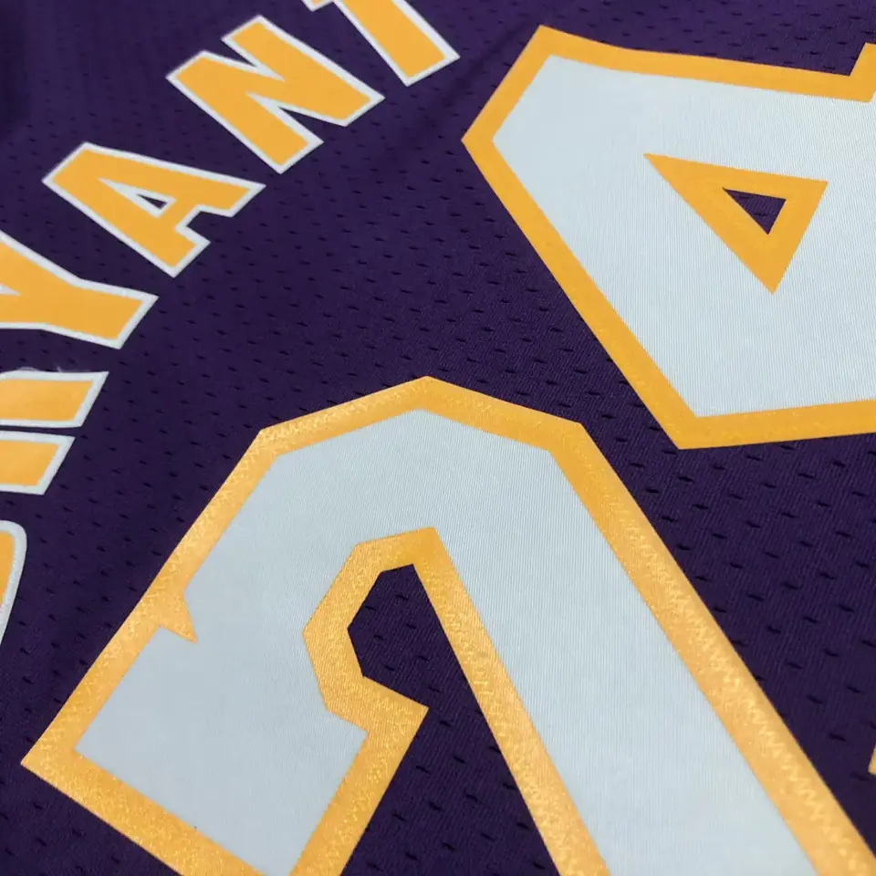 Foto 4 de Camiseta retro MN termosellada: SW Lakers temporada 08/09 cuello en V morado número 24 Kobe