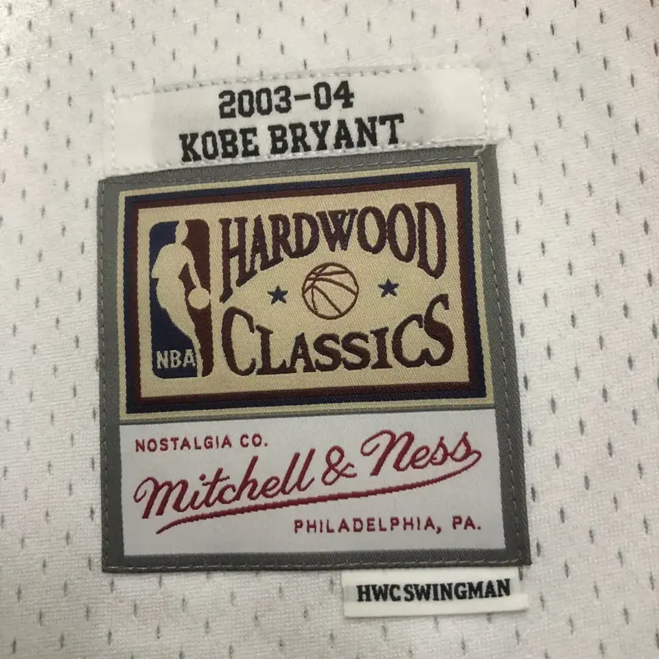 Foto 8 de MN camiseta retro termoimpresa: SW Lakers temporada 03/04 cuello en V blanco nº 8 Kobe Bryant