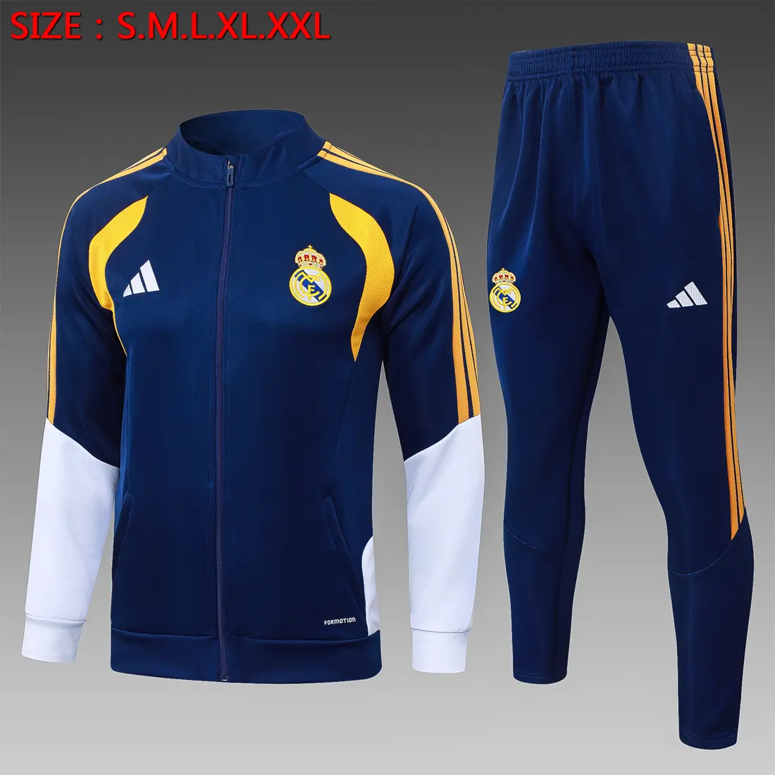 Foto 1 de A26021# 2627 cremallera larga Real Madrid azul real (mangas blancas) - Real Madrid