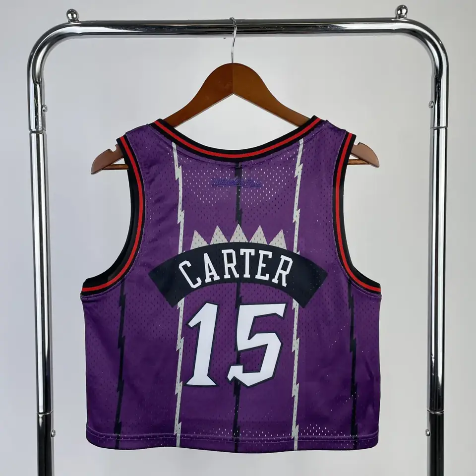 Foto 4 de MN camiseta retro corta de mujer: Raptors morado nº 15 Vince Carter