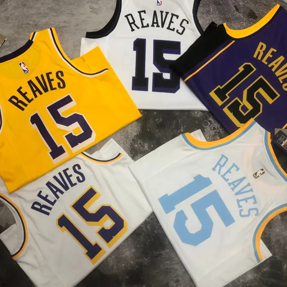 Foto 2 de Temporada 23 Lakers cuello redondo amarillo nº 15 Reaves