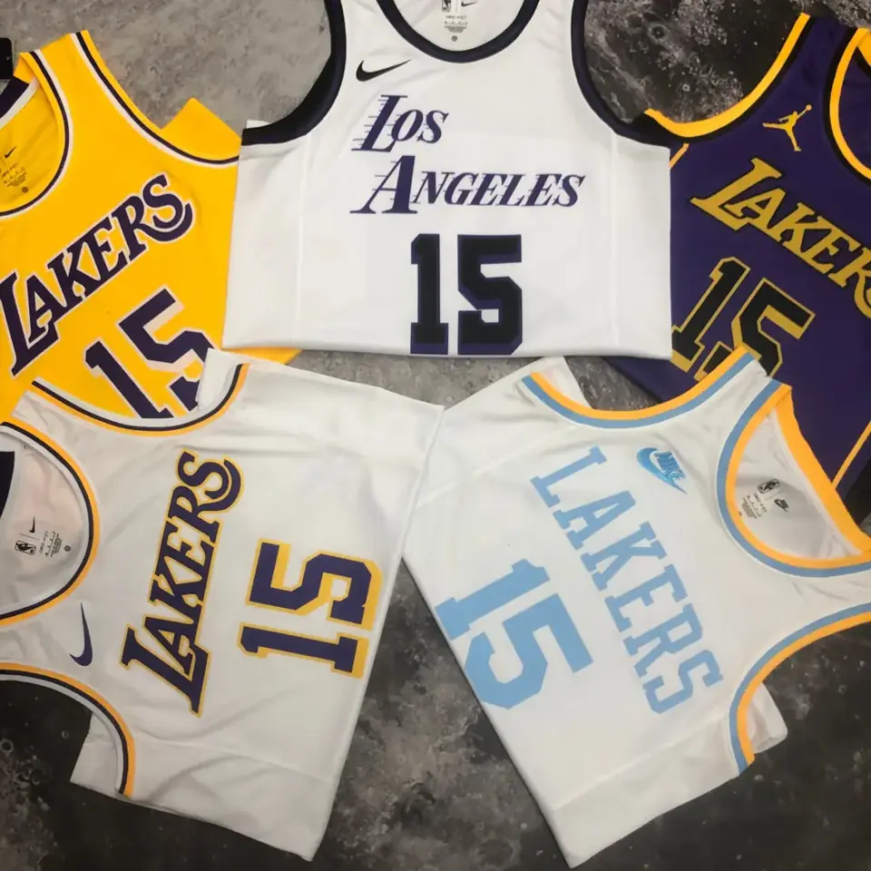 Foto 3 de Temporada 23 Lakers cuello redondo amarillo nº 15 Reaves