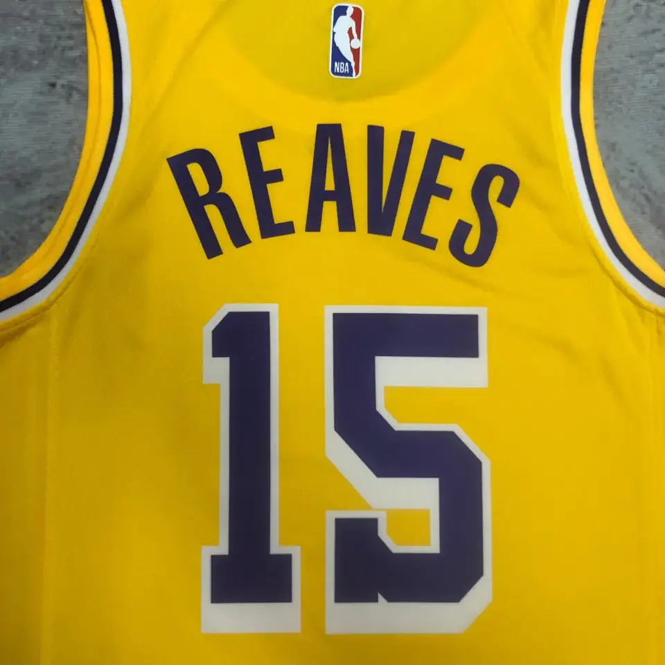 Foto 4 de Temporada 23 Lakers cuello redondo amarillo nº 15 Reaves