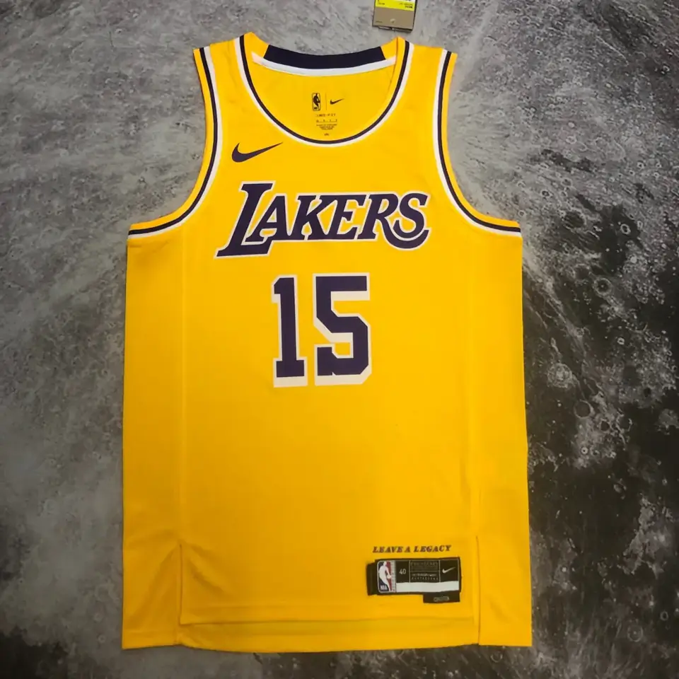 Foto 7 de Temporada 23 Lakers cuello redondo amarillo nº 15 Reaves