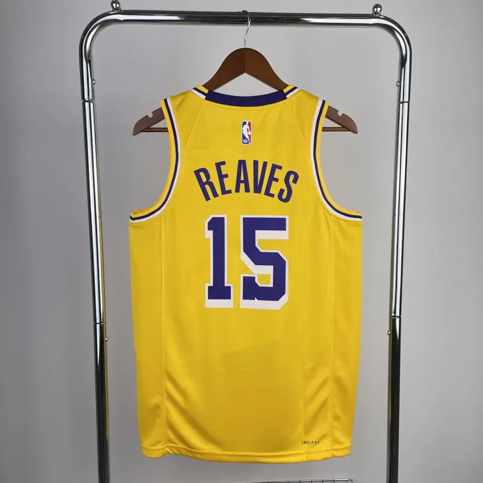 Foto 8 de Temporada 23 Lakers cuello redondo amarillo nº 15 Reaves