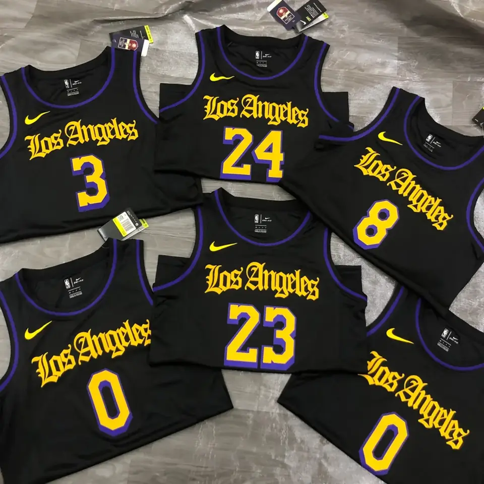 Foto 3 de Lakers cuello redondo Noche Latina negro n.º 0 Kuzma